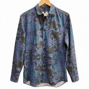 TOPMAN FLORAL BLUE DRESS SHIRT MEDIUM Mens Fashion Relaxed Casual
